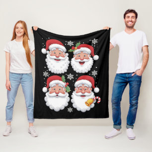 Couverture Polaire Retro Père Noël Christma Cadeau Famille de jumelag