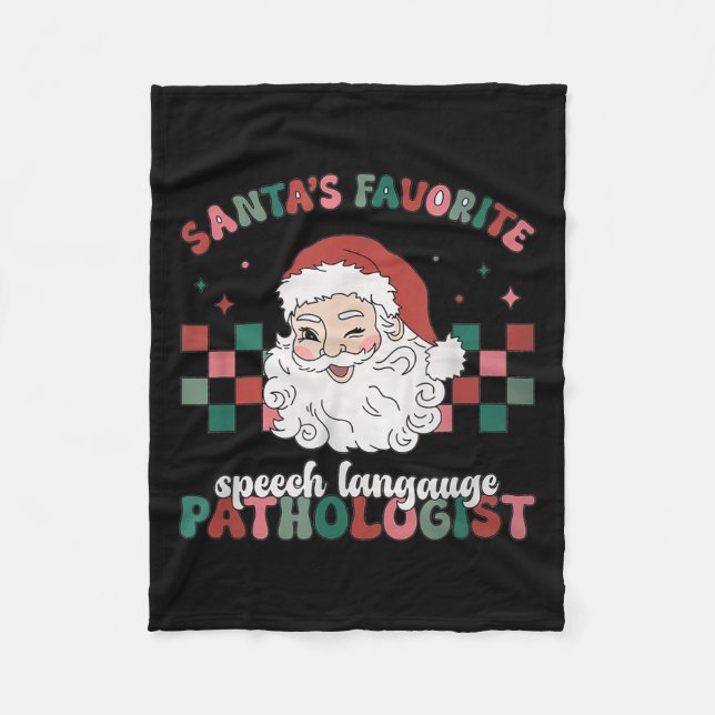 Couverture Polaire Retro Santa's Favorite Speech Language Christmas S (Devant)