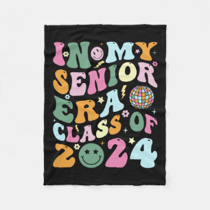 Couverture Polaire Retro Senior 2024 Classe De 2024 Diplômé En Mon Se