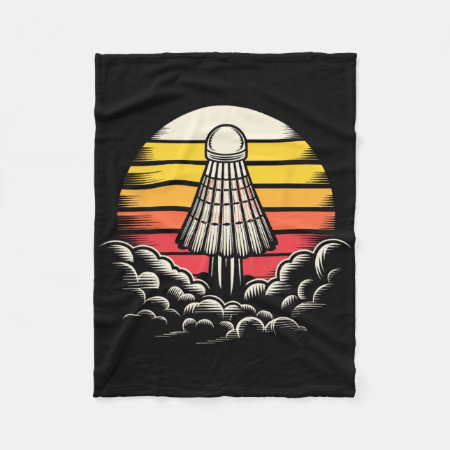Couverture Polaire Retro Shuttle Sports Outfit Rocket Badminton Playe (Devant)