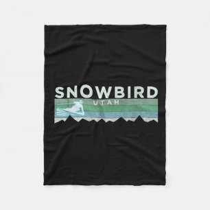 Couverture Polaire Retro Snowbird, Utah Ski En Perte
