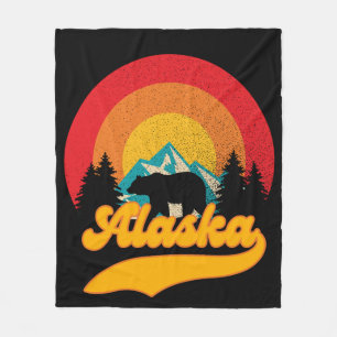 Couverture Polaire Retro Sunset Alaska Juneau Bear Mountains Wild AK