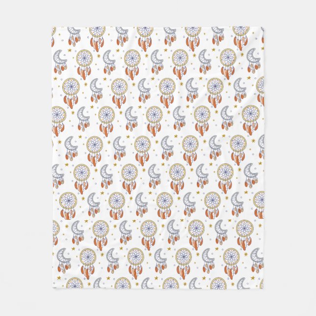 Couverture Polaire Retro Whimsical Mandala Boho Motif (Devant)