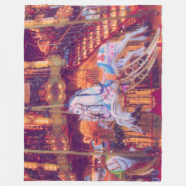 Couverture Polaire rêve d'enfance - vieux cheval carrousel