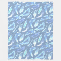 rêves doux - plumes d'aquarelle bleu clair :