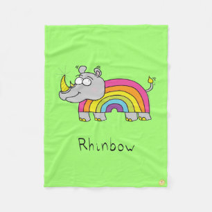 Couverture Polaire Rhinbow Rhino Rainbow Fleece Blanche verte