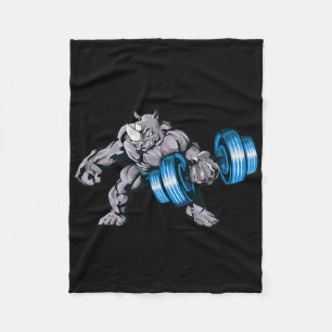 Couverture Polaire Rhinocéros soulève des poids Bodybuilding Bête Gym