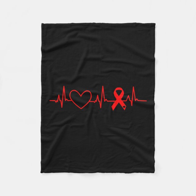 Couverture Polaire Ribbon du mois de sensibilisation aux maladies car (Devant)