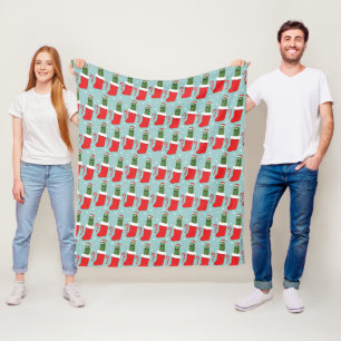 Couverture Polaire Rick et Morty Motif de Noël Pickle Rick