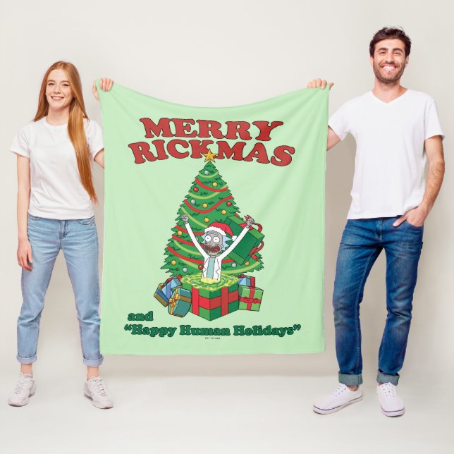 Couverture Polaire Rick et Morty | Portail Rick Merry Rickmas (En situation)