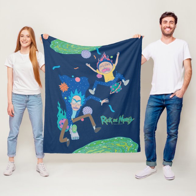 Couverture Polaire RICK ET MORTY™ | Saut de portail infecté (En situation)