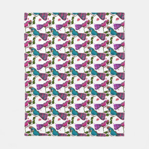 Couverture Polaire Rideau motif floral oiseaux sans couture