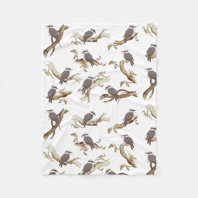 Couverture Polaire Rire Kookaburra Eucalyptus d'oiseaux australiens (Devant)