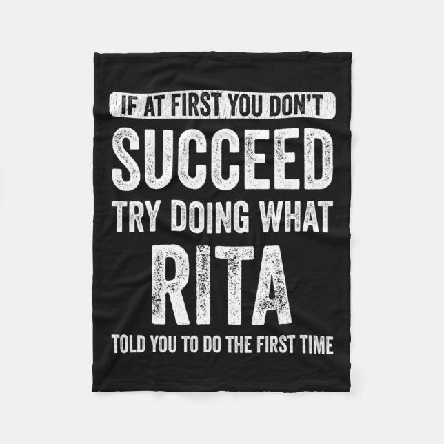 Couverture Polaire Rita If At First You Dont Succeed Try Doing What  (Devant)