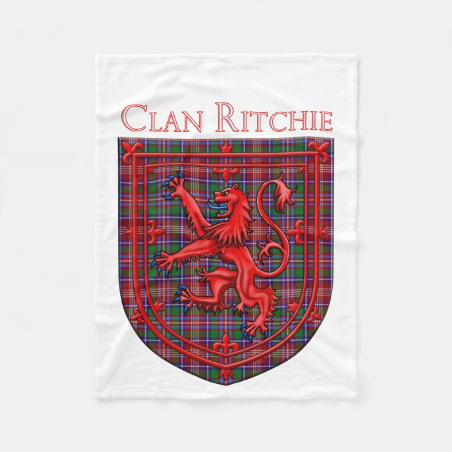 Couverture Polaire Ritchie Tartan Scottish Plaid Lion Rampant (Devant)