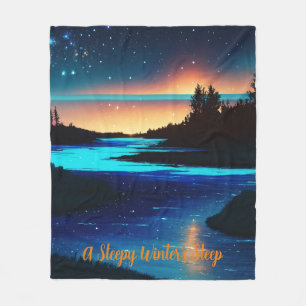 Couverture Polaire Rivière Abstraite Fierce avec les étoiles magiques
