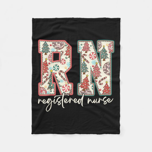 Couverture Polaire Rn Infirmière inscrite Noël Noël Arbre Père Noël P (Devant)