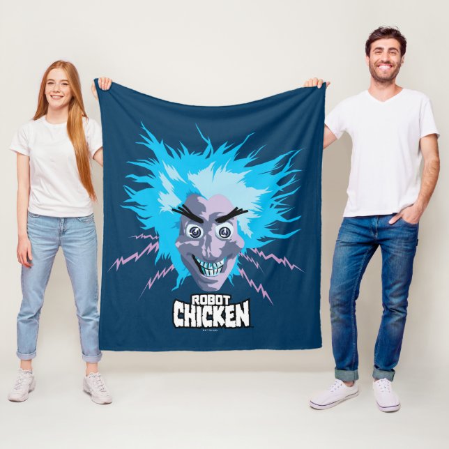 Couverture Polaire Robot Chicken Scientist Head Graphic (En situation)