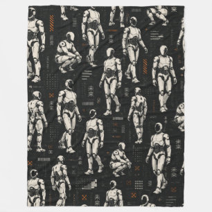 Couverture Polaire Robot Humanoïde Futuriste Art de Science-Fiction
