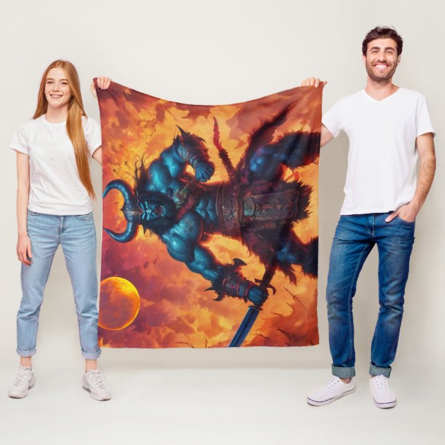 Couverture Polaire Roi barbare (En situation)