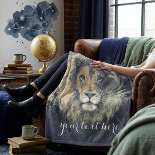Couverture Polaire ROI LION COSMIQUE   Plaid en Fleece Personnalisé