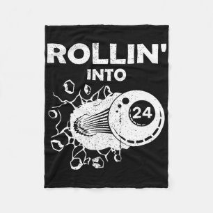 Couverture Polaire Rollin Into 24 Billiards 24th Birthday Flaming Bil