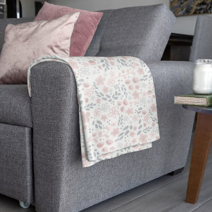 Couverture Polaire Romantic Light Pink Tiny Floral Pattern Feminine