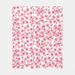 Couverture Polaire Romantic pink Cherry blosson