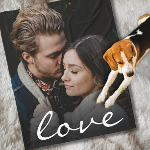 Couverture Polaire Romantique Custom Photo Love Script rendre unique