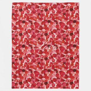 Couverture Polaire Romantique Rose Rouge Petals Floral Amour