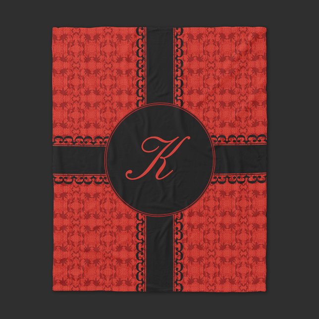 Couverture Polaire Romantique Rouge et Noir Personnaliser (Créateur téléchargé)