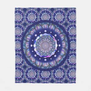Couverture Polaire Rosace bleue