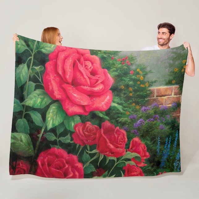 Couverture Polaire Rose (En situation)