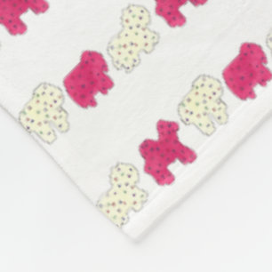 Couverture Polaire Rose Blanc Cirque Zoo Animaux Cookies Crackies