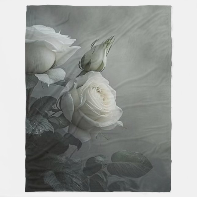 Couverture Polaire Rose blanche (Devant)