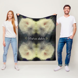 Couverture Polaire Rose blanche en pleine floraison Abstraite personn