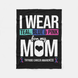 Couverture Polaire Rose Bleu turquoise Pour Maman Thyroïde Cancer Sen