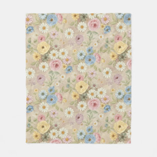 Couverture Polaire Rose de Daisie Douce Florale Vintage