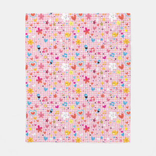 Couverture Polaire rose de motif de bande dessinée d'amusement