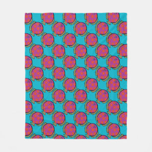 Couverture Polaire Rose et poissons à pois oranges