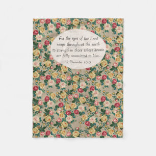 Couverture Polaire Rose floral Bible Verse Écriture Femme chrétienn