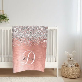 Couverture Polaire Rose Gold brossé Parties scintillant métallique No