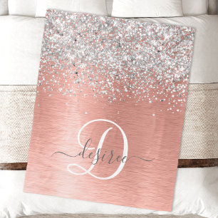 Couverture Polaire Rose Gold brossé Parties scintillant métallique No