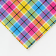 rose, jaune et bleu clair plaid