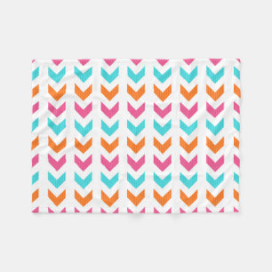 Couverture Polaire Rose moderne, orange, motif géométrique de flèche