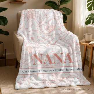 Couverture Polaire Rose Pâle Noms Personnalisés NANA