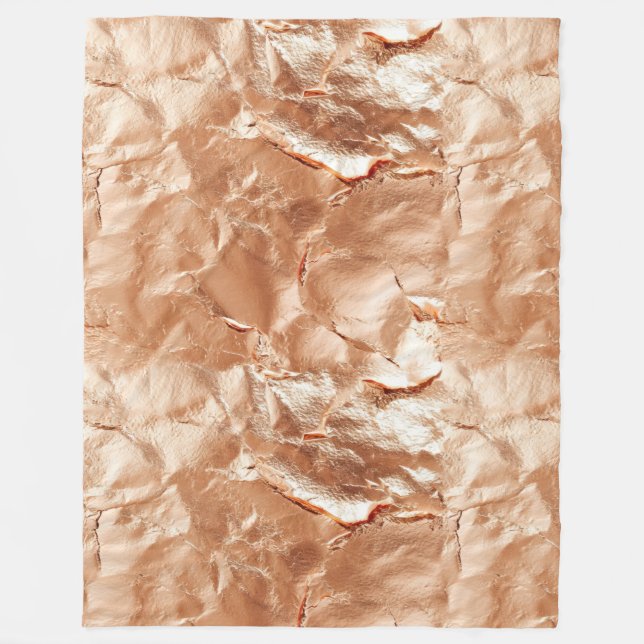 Couverture Polaire Rose Peach Gold Glam (Devant)