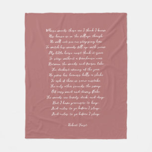 Couverture Polaire Rose Poussiéreuse Poème Personnalisé Chanson Parol