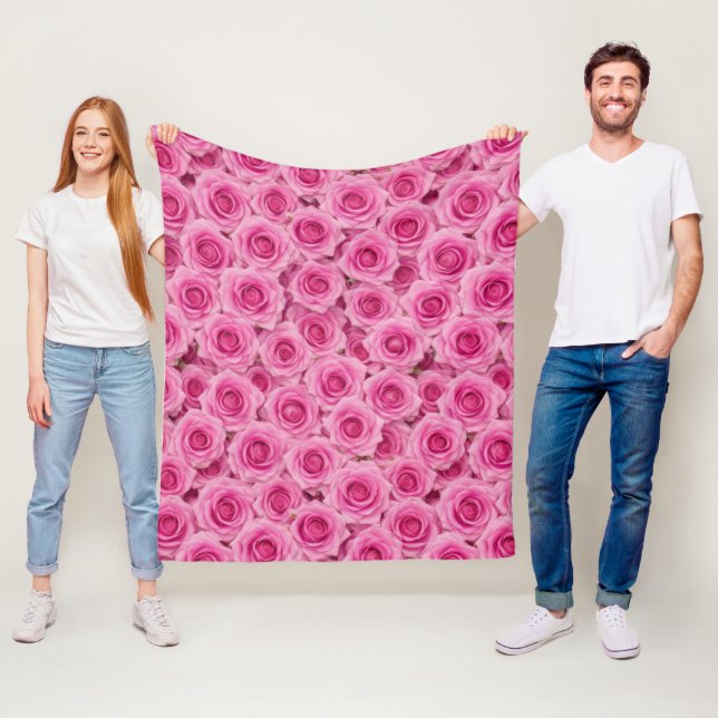 Couverture Polaire Rose rose chaud (En situation)
