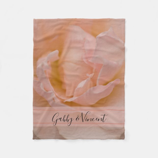 Couverture Polaire Rose rose pâle Rose rose Mariage Keepsaké (Devant)